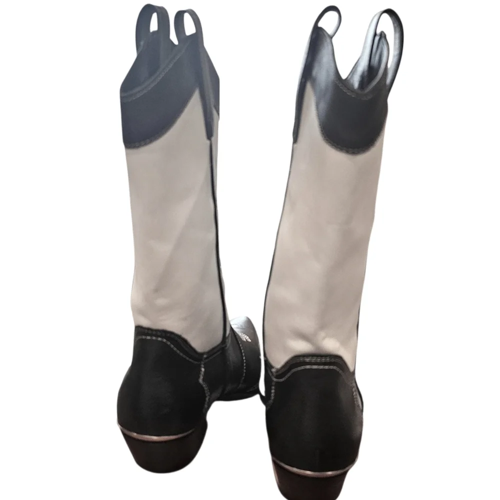 DKNY Women's Lukas Black and White Cowboy Boots - Picture 6 of 13